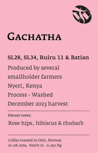 Tim Wendelboe - Kenya - Gachatha - Washed Process